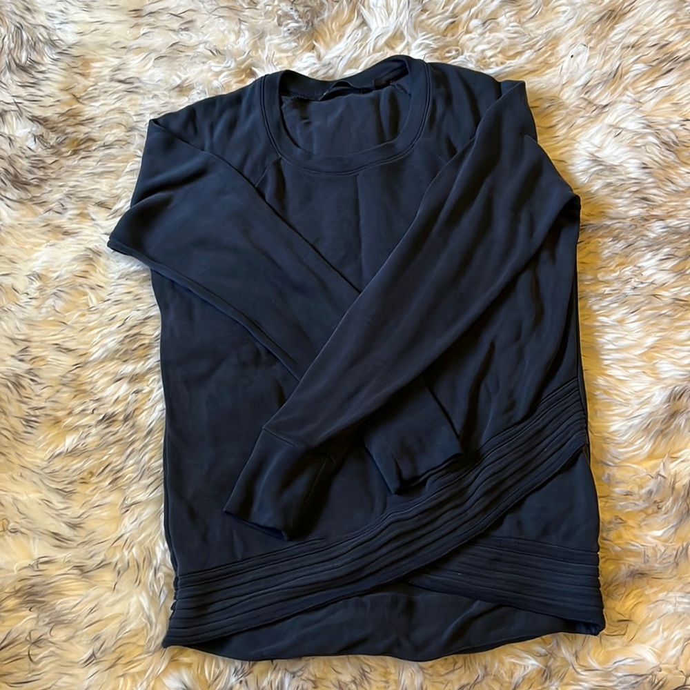 Women's NWT Athleta Blue Crew Sweatshirt XS Modal Blend Soft Comfort RN54023